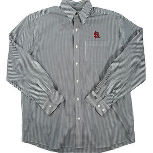 St. Louis Cardinals Cutter & Buck Button Down Shirt Men's Large Gray Stripe